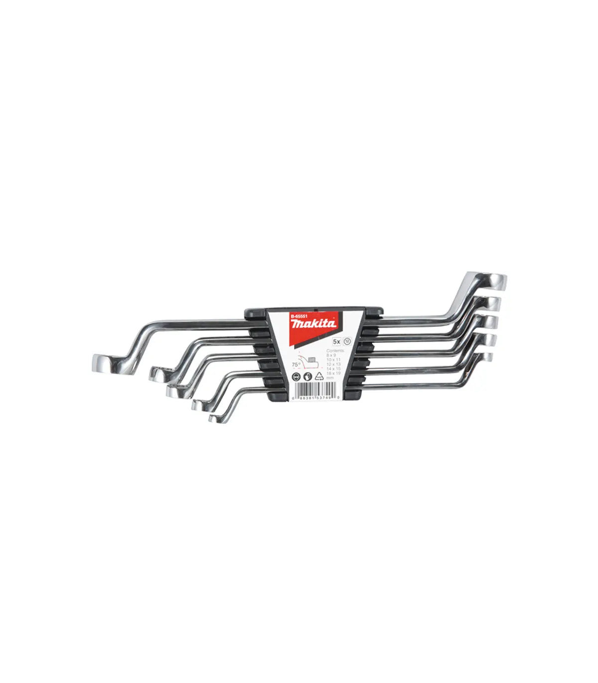 Makita – 5-dijelni set okastih ključeva B-65551 8×9, 10×11, 12×13, 14×15, 18×19 mm by Makita Ključevi i pribor