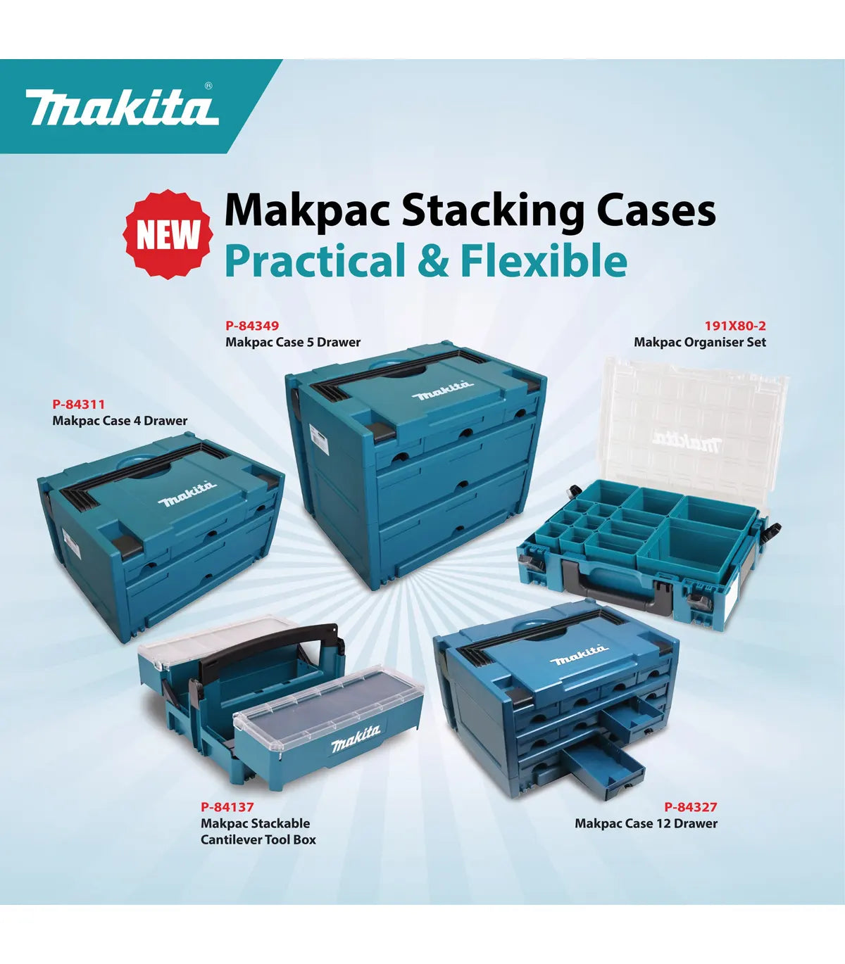 Makita – MAKPAC 3 kofer s ladicama V1 P-84311 by Makita Koferi za alat