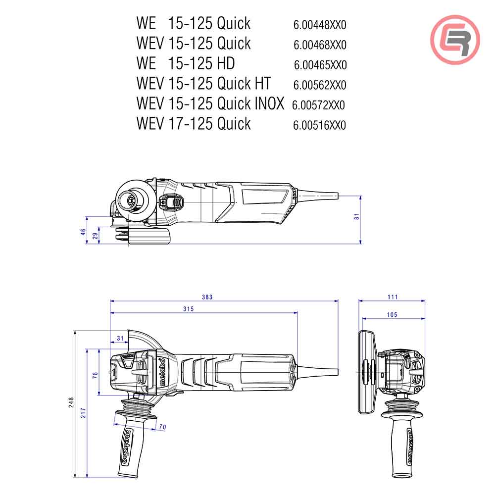 Metabo Brusilica WE 15-125 Quick Kutna 125 mm / 1.550 W – 600448000 by Metabo 600448000 Kutne Brusilice - detalj 10