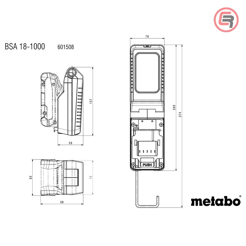 Metabo Svjetiljka Lampa Za Gradilište BSA 18 – 1000 (bez baterija i punjača) – 601508850 by Metabo 601508850 Aku Ostali