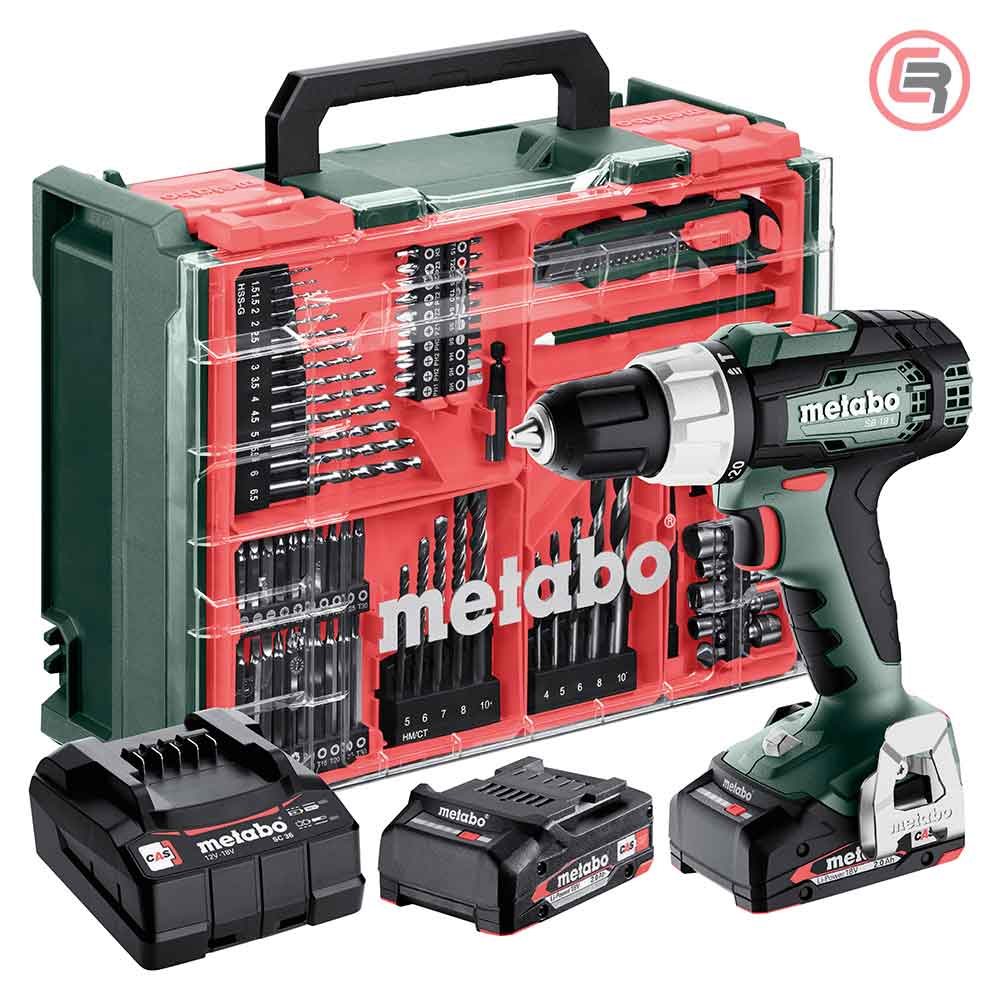 Metabo Bušilica – Odvijač Aku Udarna SB 18 L Set 2 x AKU LiPOWER (2,0 Ah) SC 36 WorkShop Sa Priborom – 614053710 by Metabo