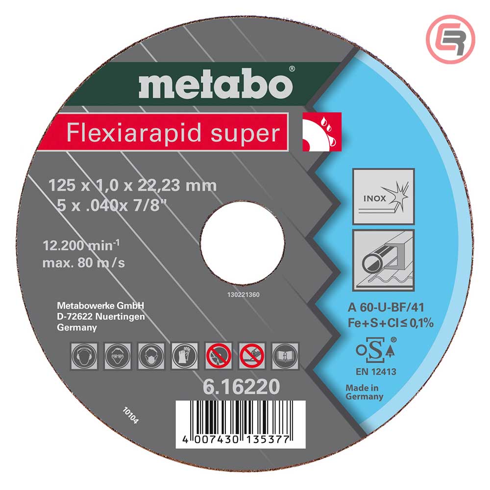Metabo Rezna Ploča 125 x 0,80 x 22,23 mm Inox TF 42 Flexiarapid Super – 616209000 by Metabo 616209000 Pribor Za Brusilice