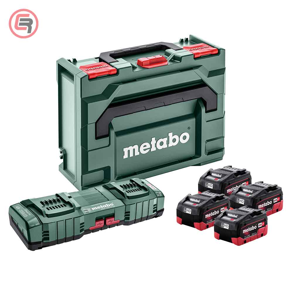Metabo Basic Set Baterija 18 V / 4 × 10.0 Ah LiHD + Brzi Punjač ASC 145 DUO + metaBOX 145 – 685143000 by Metabo 685143000