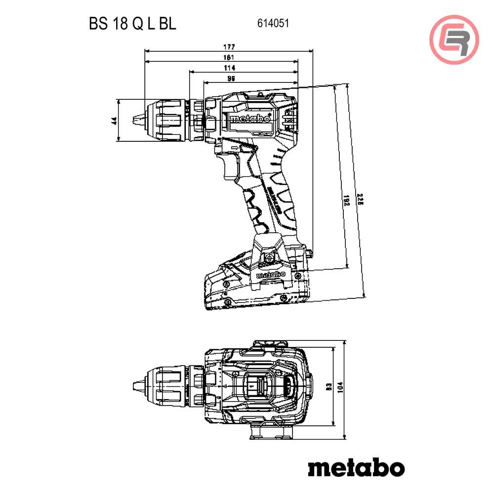 Metabo Bušilica – Odvijač Aku BS 18 L 2 x AKU LiPOWER (2,0 Ah) SC 36 + metaBOX 145 – 614051500 by Metabo 614051500 Aku