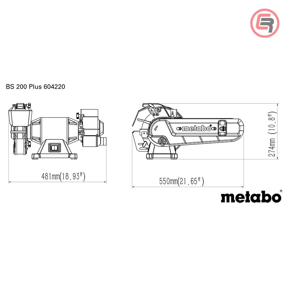 Metabo Brusilica Stolna BS 200 Plus Kružna / Tračna 200mm / 600W – 604220000 by Metabo 604220000 Dvostrane Brusilice