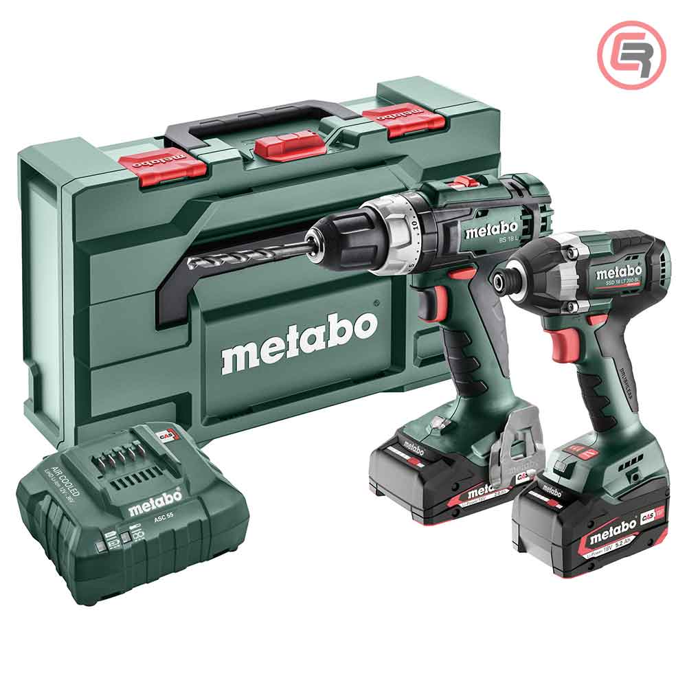Metabo Combo Set 2.8.2 / 18V BS 18 L + SSD 18 LT 200 BL (1×2,0 Ah + 1×4,0 Ah + ASC55)+ metaBOX – 685194000 by Metabo