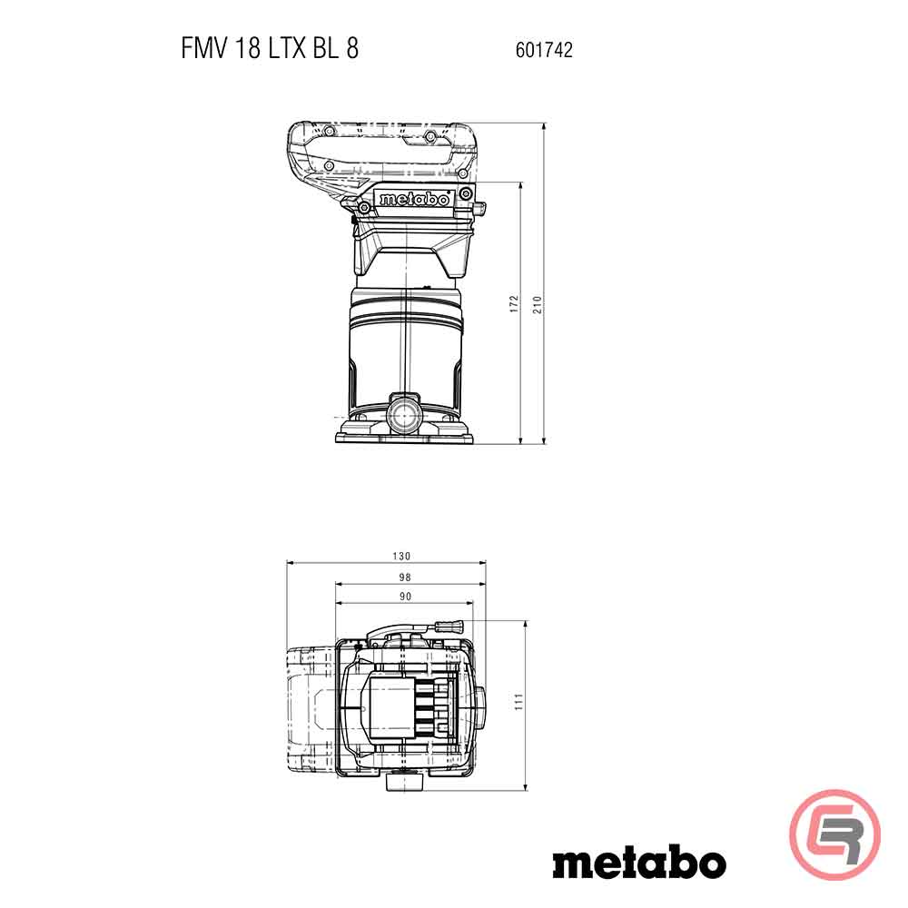 Metabo Glodalica Aku FMV 18 LTX BL 8 Jednoručna 18V (bez baterija i punjača) – 601742850 by Metabo 601742850 Aku Blanje /