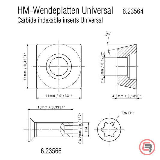 Metabo Karbidne Pločice Univerzalne Za Glodalicu Pakovanje 10 kom – 623564000 by Metabo 623564000 Glodalice - detalj 2