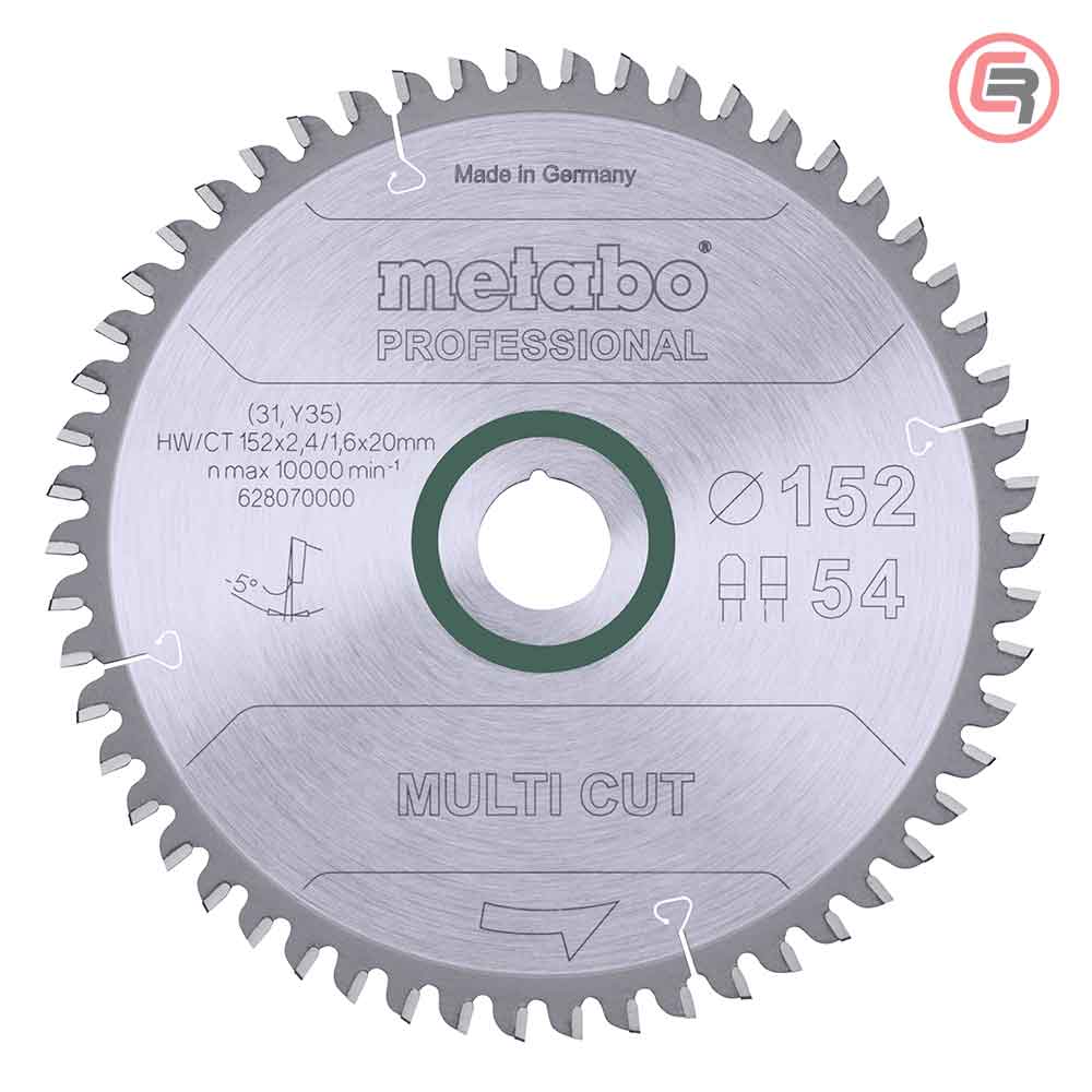 Metabo List Kružne Pile 152×2,4/1,6×20 / Z=54 Multi Cut Professional – 628070000 by Metabo 628070000 Listovi Pila
