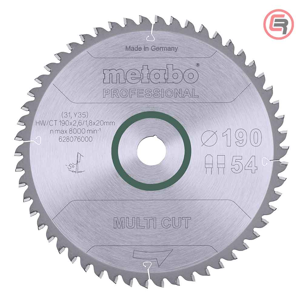 Metabo List Kružne Pile 190×2,6/1,8×20 / Z=54 Multi Cut Professional – 628076000 by Metabo 628076000 Listovi Pila