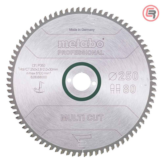 Metabo list kružne pile 250 mm s 80 zuba, model 628088000