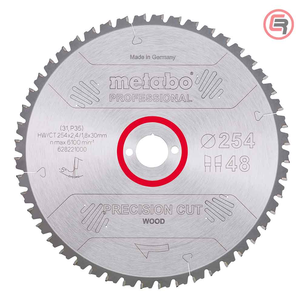 Metabo List Kružne Pile 254 x 2,4 / 1,8 x 30 / Z = 48 Precision Cut Wood Professional – 628221000 by Metabo 628221000