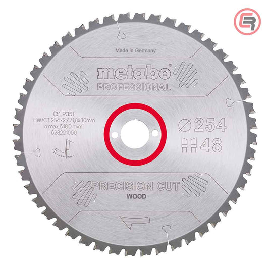 Metabo List Kružne Pile 254 x 2,4 / 1,8 x 30 / Z = 48 Precision Cut Wood Professional – 628221000 by Metabo 628221000