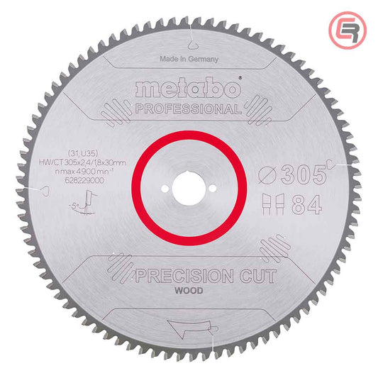 Metabo List Kružne Pile 305 x 2,4 / 1,8 x 30 / Z = 84 Precision Cut Wood Professional – 628229000 by Metabo 628228000