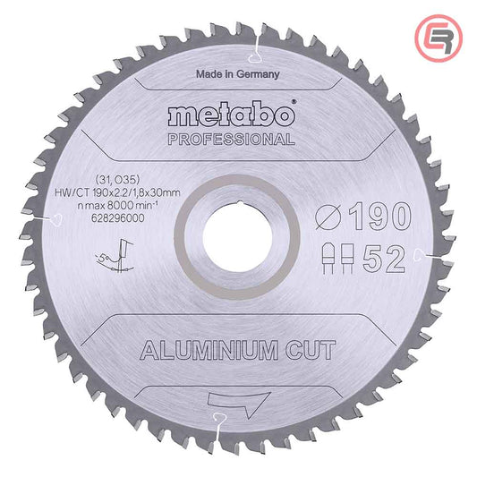 Metabo list kružne pile 628296000 za aluminijum, 190 mm i 52 zuba