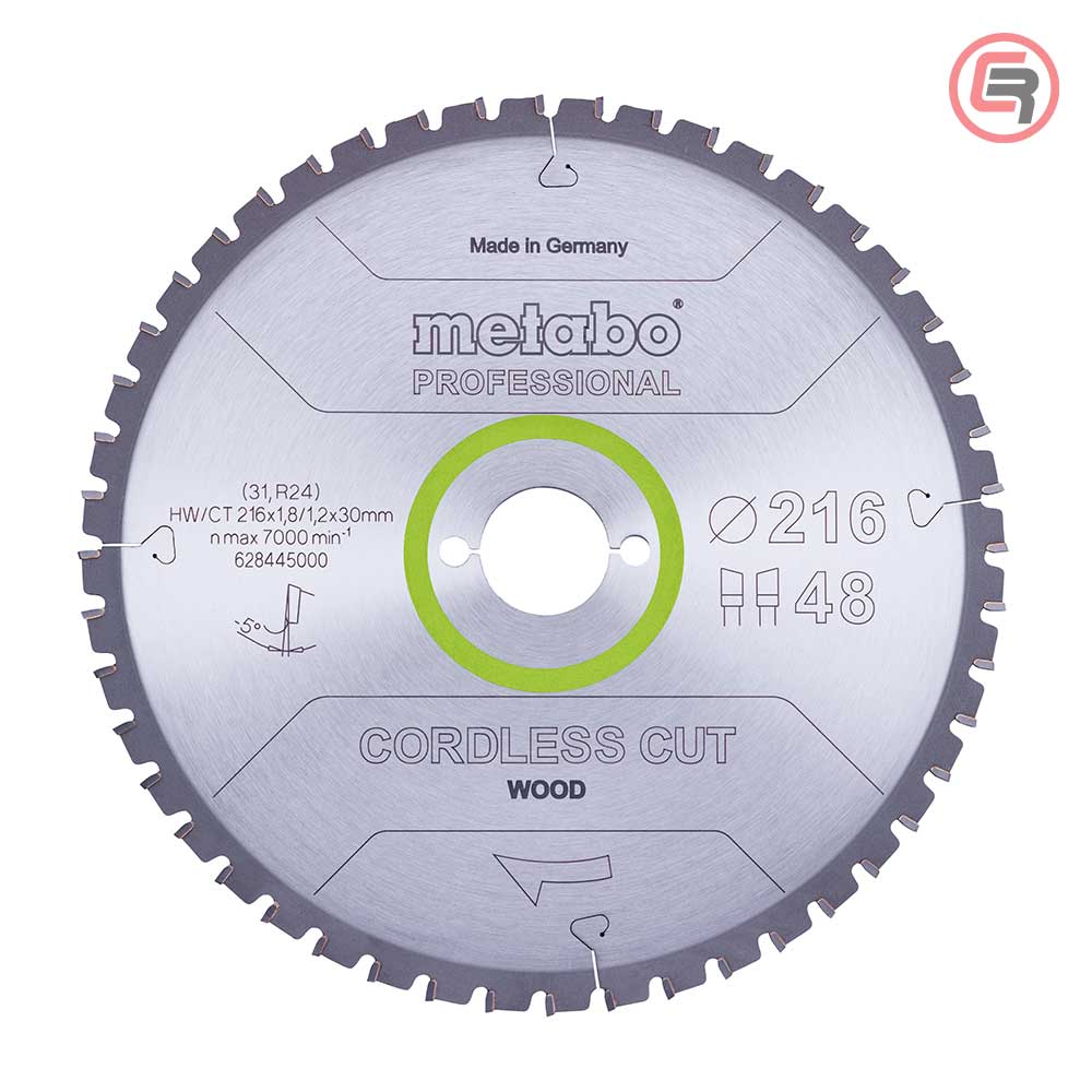 Metabo List Kružne Pile 216 × 1,8 / 1,2 × 30 / Z=48 WZ 5°NEG Cordless Cut Wood Professional – 628445000 by Metabo 628445000