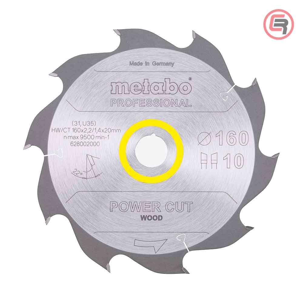 Metabo List Kružne Pile 160 x 2,2 / 1,4 x 20 / Z = 10 Power Cut Wood Professional – 628002000 by Metabo 628002000 Listovi