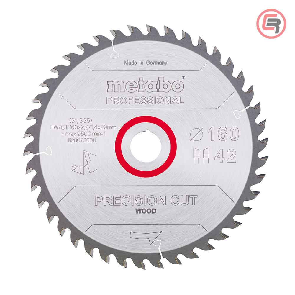 Metabo List Kružne Pile 160 x 2,2 / 1,4 x 20 / Z = 42 Precision Cut Wood Professional – 628072000 by Metabo 628072000