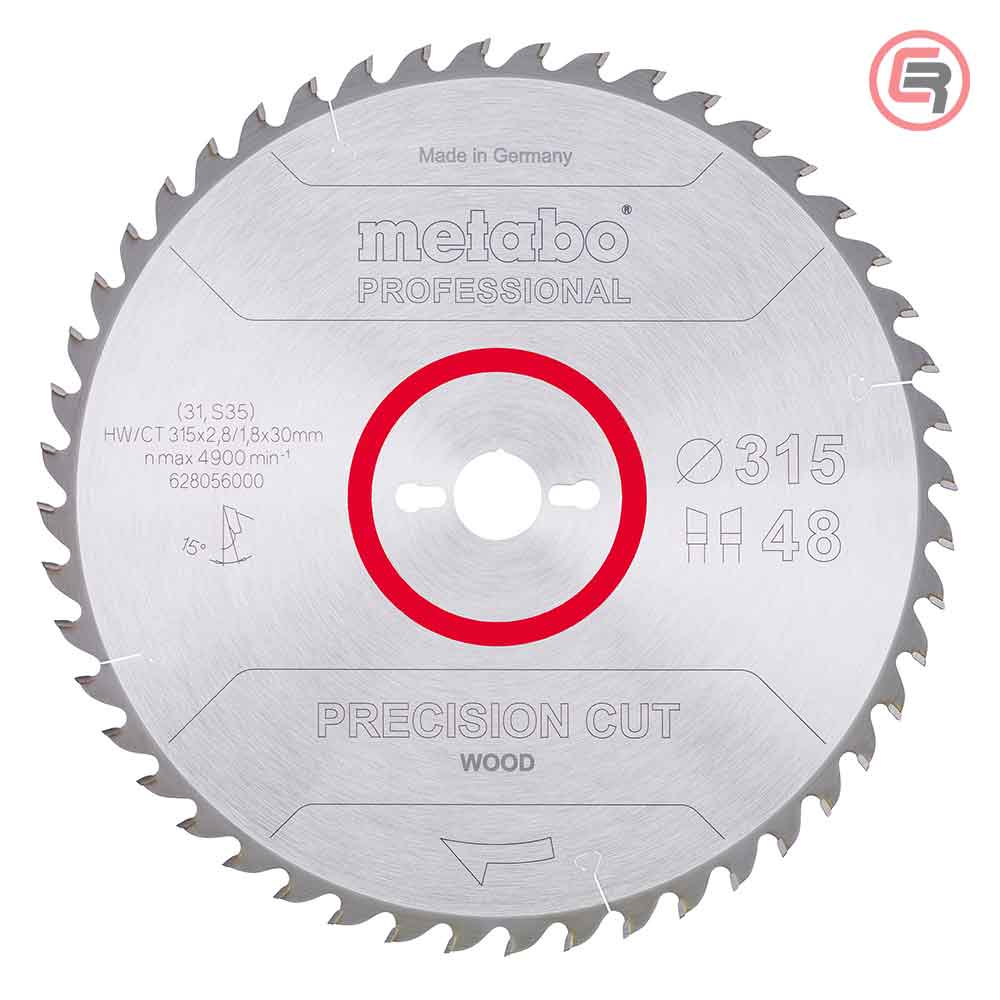 Metabo List Kružne Pile 315 x 2,8 / 1,8 x 30 / Z = 48 Precision Cut Wood Professional – 628056000 by Metabo 628056000