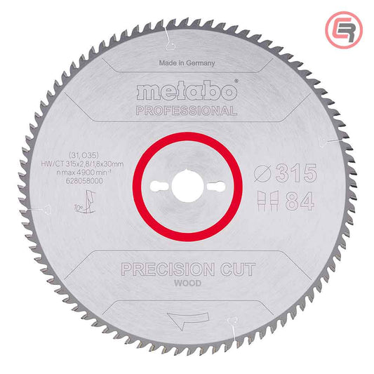 Metabo list kružne pile 315 mm sa 84 zuba, model 628058000