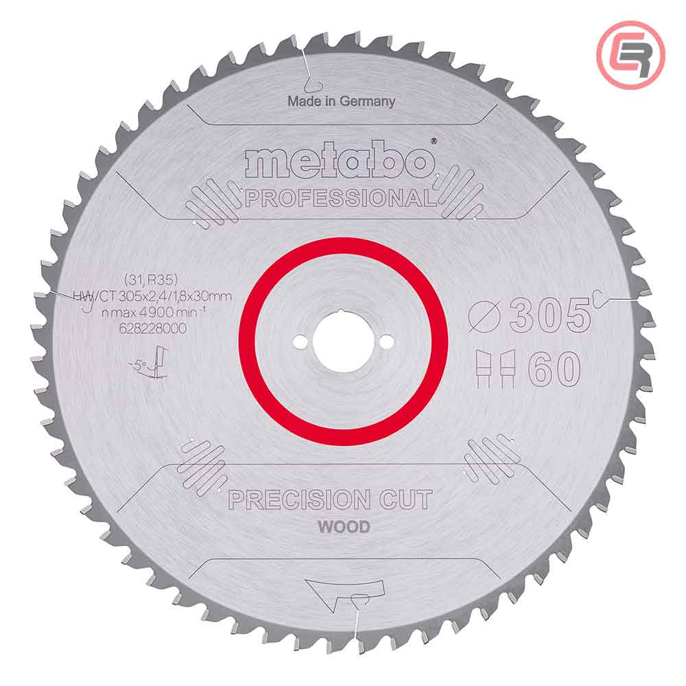 Metabo List Kružne Pile 305 x 2,4 / 1,8 x 30 / Z = 60 Precision Cut Wood Professional – 628228000 by Metabo 628228000