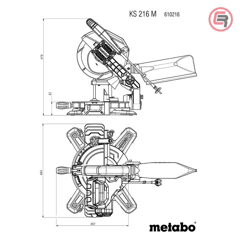 Metabo Pila Kružna KS 216 M Za Kutno Rezanje 216 mm / 1,35 kW Sa Dva Lista Pile – 610216900 by Metabo 610216900 Potezne