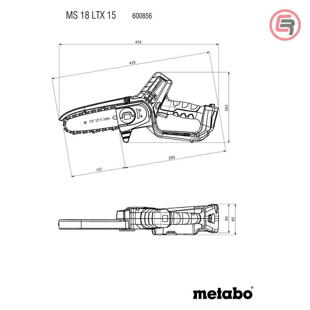 Metabo Pila Lančana Za Rezidbu Aku MS 18 LTX 15 / 18V 1xAKU (2,0 Ah) SC 30 + Torba – 600856500 by Metabo 600856500 Aku