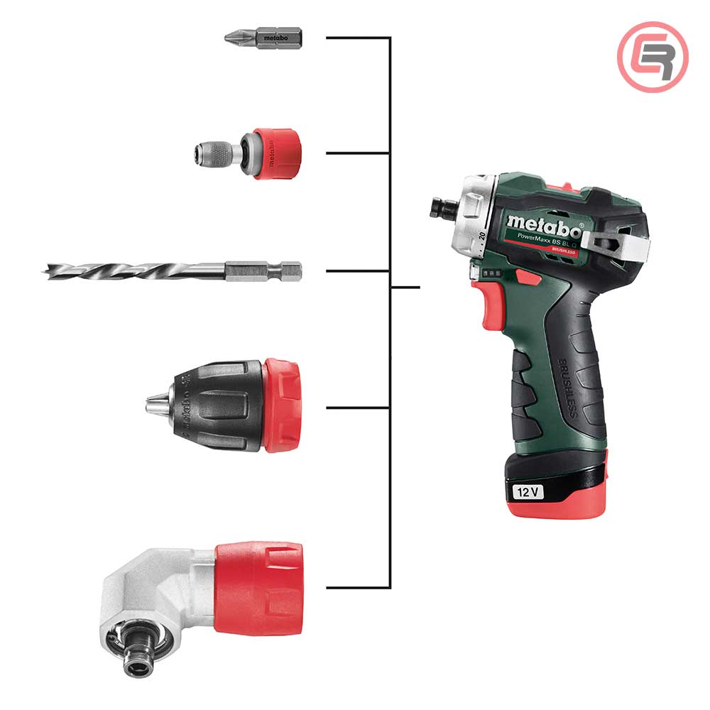Metabo Bušilica-Odvijač Aku PowerMaxx BS BL Q 12V 2xAKU (2,0Ah) LC 24 + Kofer – 601749500 by Metabo 601749500 Aku Bušilice