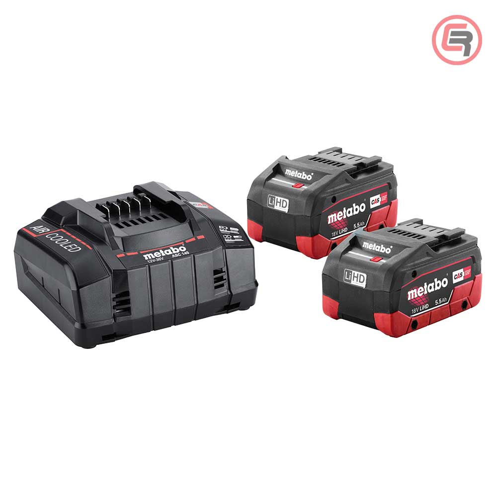 Metabo Basic Set Baterija 18 V / 2 × 5.5 Ah LiHD + Brzi Punjač ASC 145 – 685122000 by Metabo 685122000 Baterije i Punjači