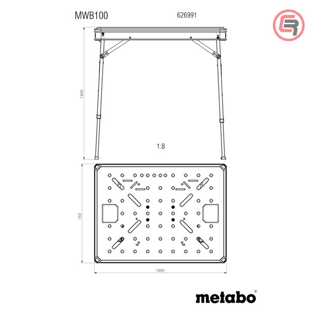 Metabo Stol Radni Višenamjenski Sklopivi MWB 100 – 626991000 by Metabo 626991000 Ostali Pribor - detalj 13