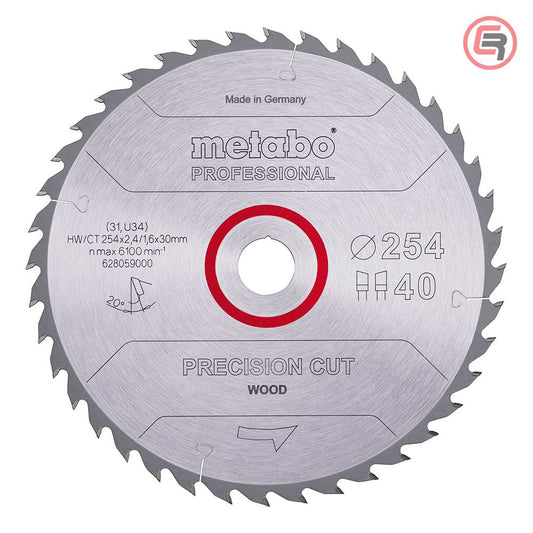 Metabo list kružne pile 254 mm s 40 zuba, model 628059000