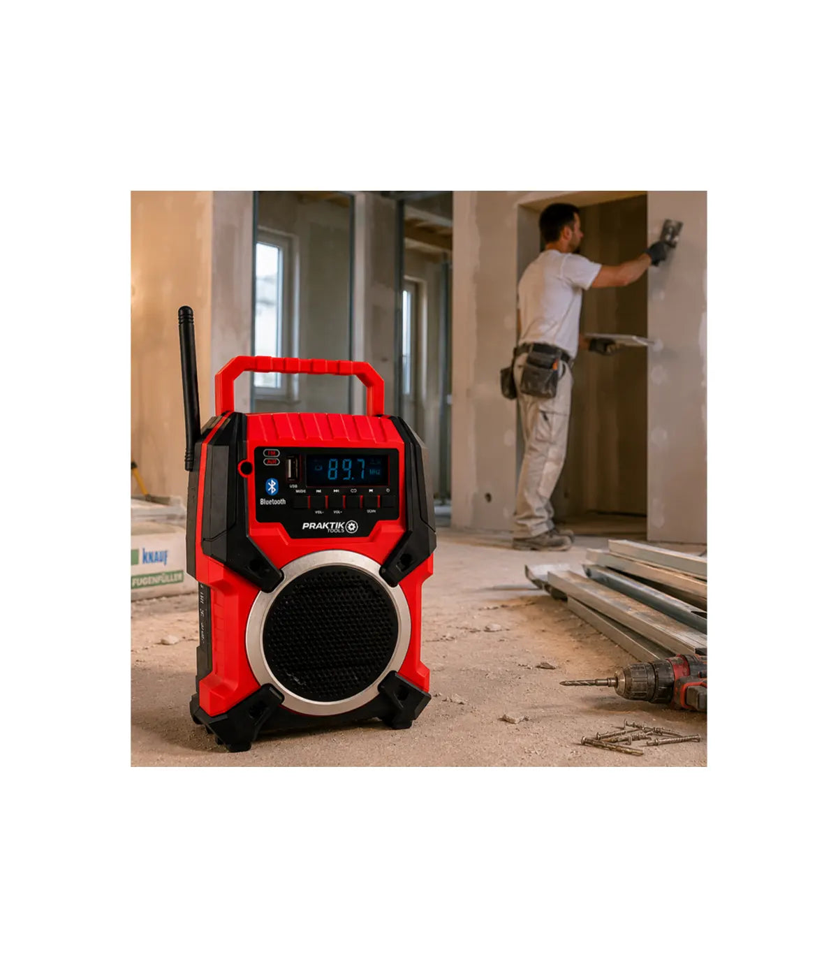 Praktik Tools – Akumulatorski radio 18 V Bluetooth 8 W PTQ142 SOLO by Praktik Akumulatorski radio - detalj 6