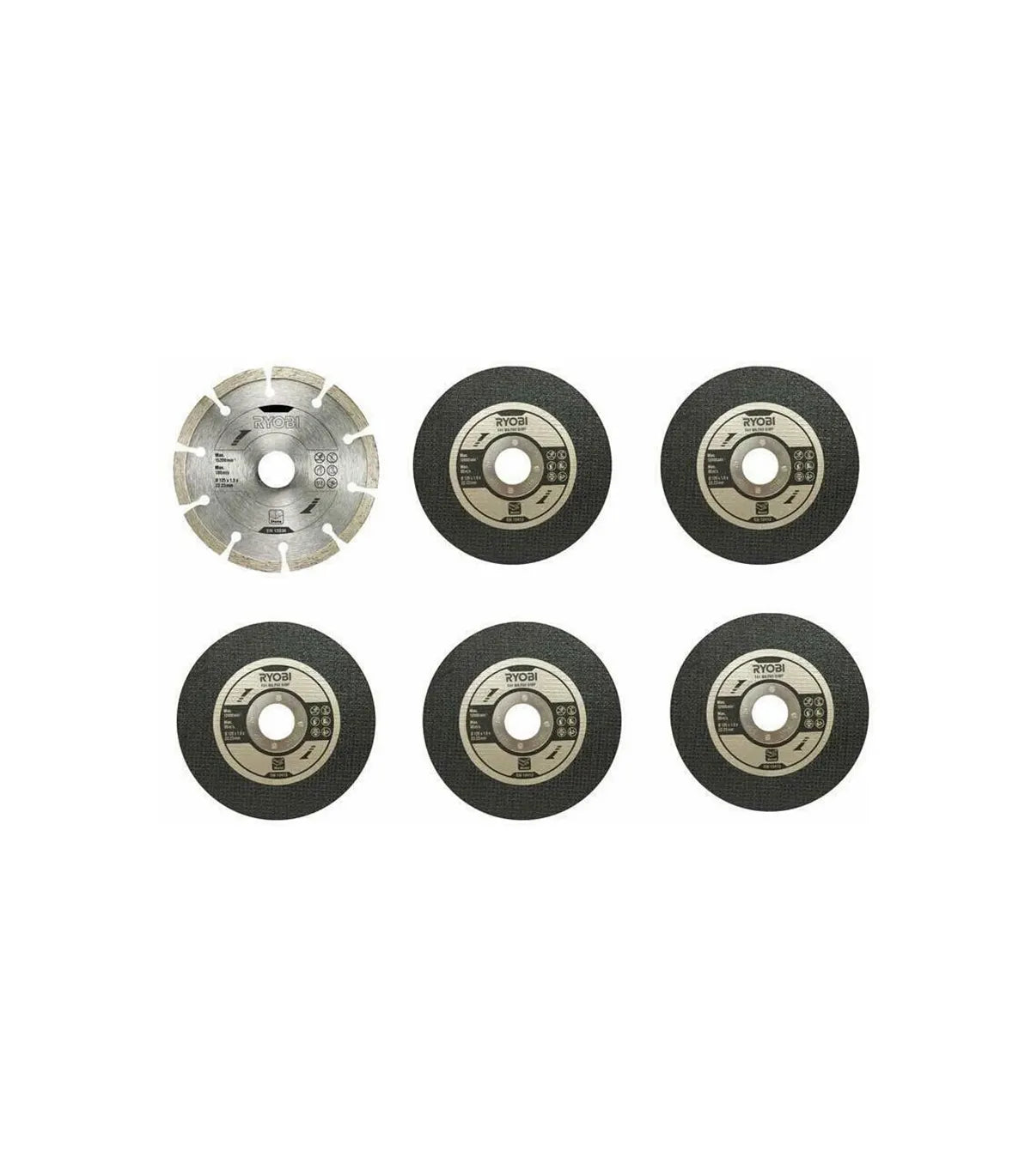 Ryobi – Set višenamjenskih reznih ploča za ugaone brusilice 125 mm 6/1 RAK6AGD125 by RYOBI Pribor za rezanje, brušenje i