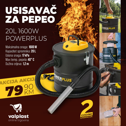 Powerplus usisivač za pepeo POWX3013 20 L 1600 W Usisivači i perači