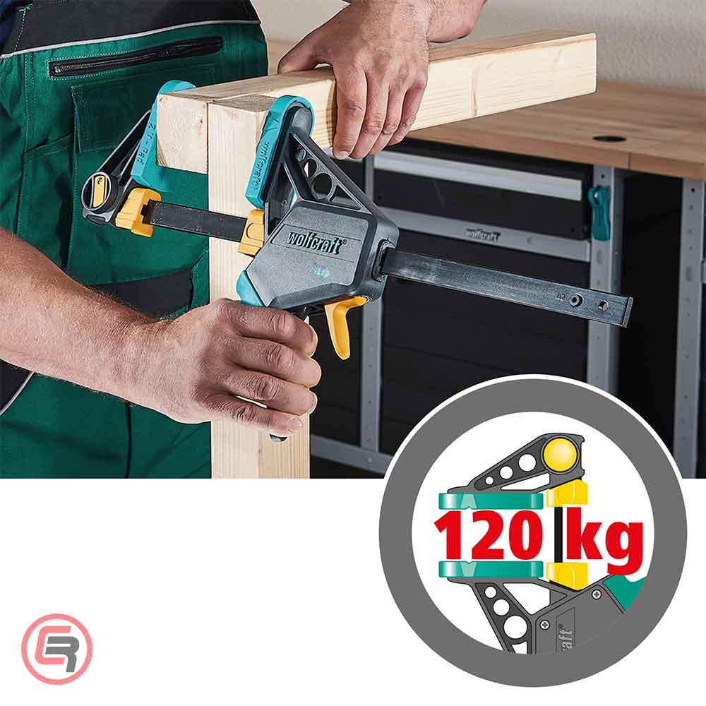 Wolfcraft Stega Jednoručna Brza EHZ PRO 100 / 150 mm – 3030000 by Wolfcraft 3030000 Stege - detalj 2