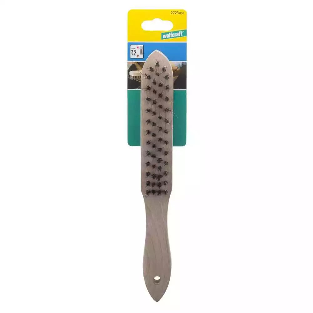 Wolfcraft Četka S Drvenom Drškom 265/140x23x0,3 mm Čelična Žica 4-Redna – 2723000 by Wolfcraft 2723000 Ostali Alati i